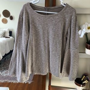 Bell Sleeve Taupe Sweater, Size Medium